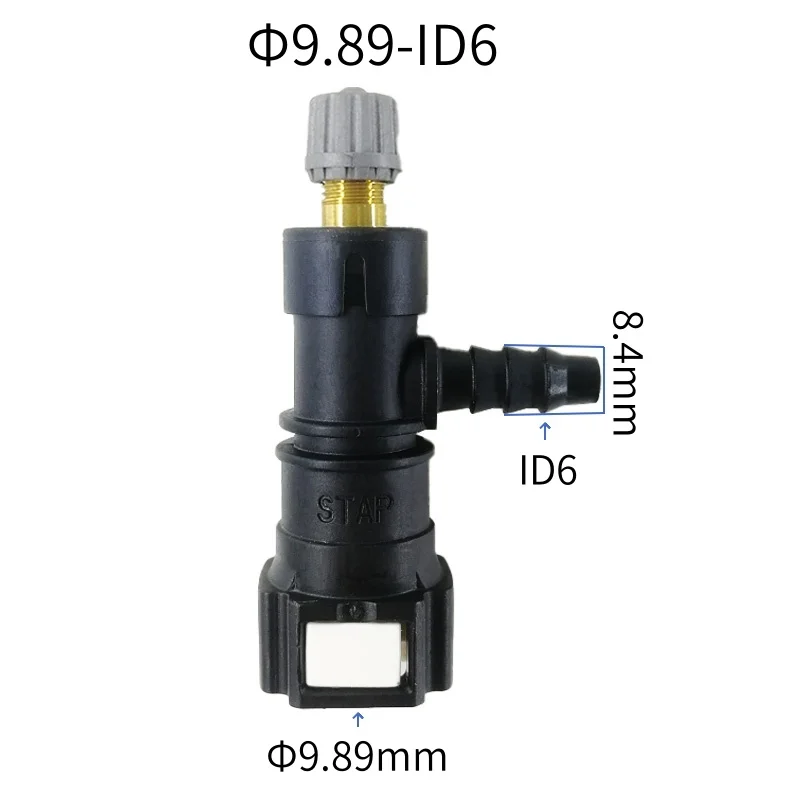9.89mm fuel line quick connector 9.89 ID6 tee connector plastic female connector fittings with high quality 1pc
