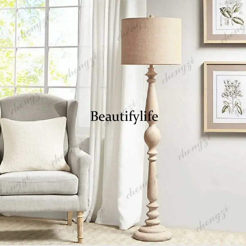 M138 American country retro solid wood old bed and breakfast resort hotel living room sofa lamp bedroom bedside decorative floor