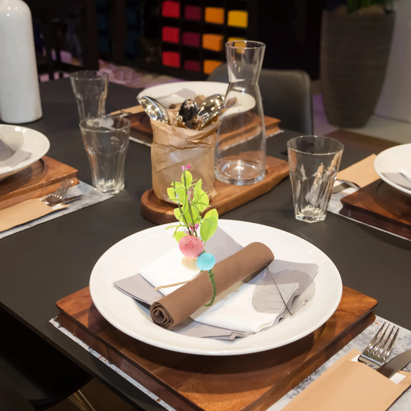 

6pcs Easter Rings Egg Shaped Creative Dining Decor Elegant Holders Holiday Party Centerpieces Flower Ring Style Restaurant Use