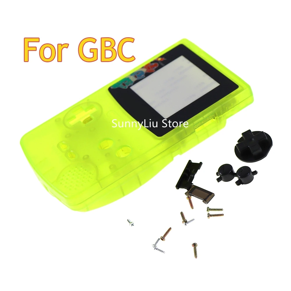 

10sets For GBC Glow in the Dark Plastic Housing Shell Case w Screen lens For for Nintendo Gameboy Color housing case with button