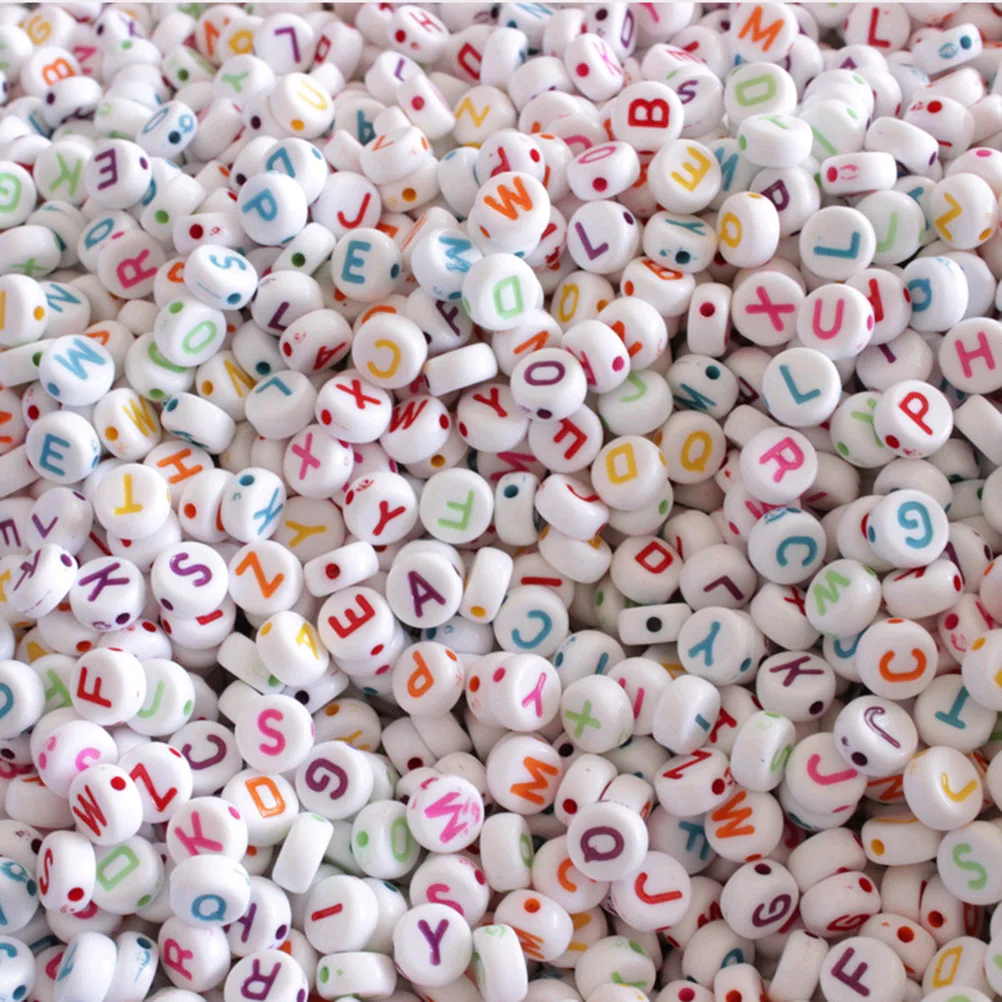 

1350 Pcs Color Letters Oblate Beads DIY Accessories for Jewelry Making Alphabet