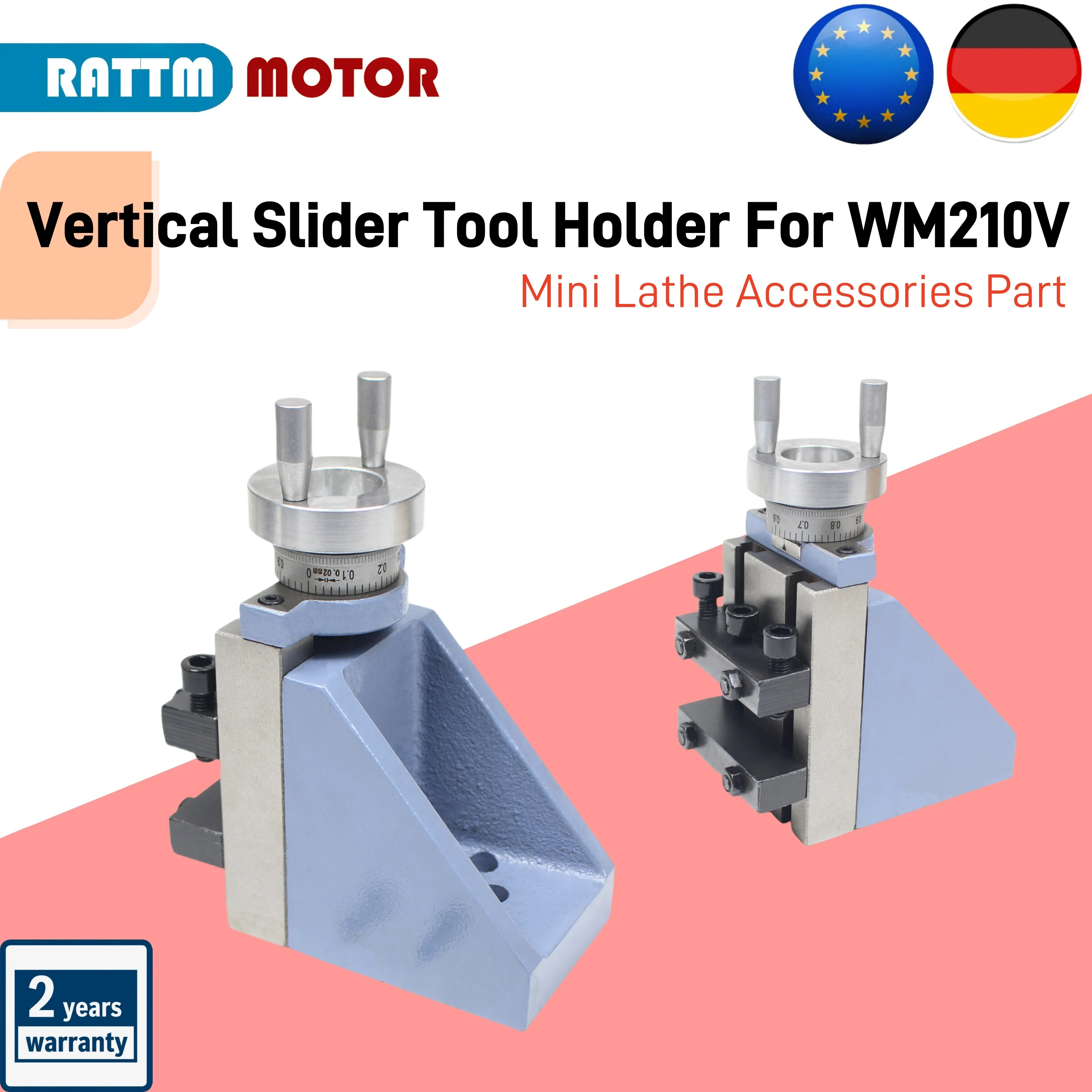 【EU-Lager】Vertikaler Messerhalter Vertikaler Schieber Werkzeughalter für WM210V CD 210V Fräsaufsatz Mini-Drehmaschine Zubehör Teil