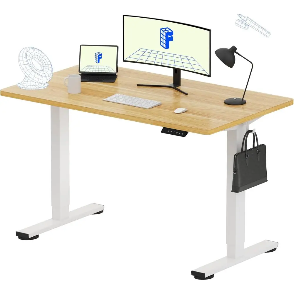 Electric Height-Adjustable Standing Desk with 4 Memory Presets, 176 lbs Capacity, Quiet Operation, Suitable for Home or Office,