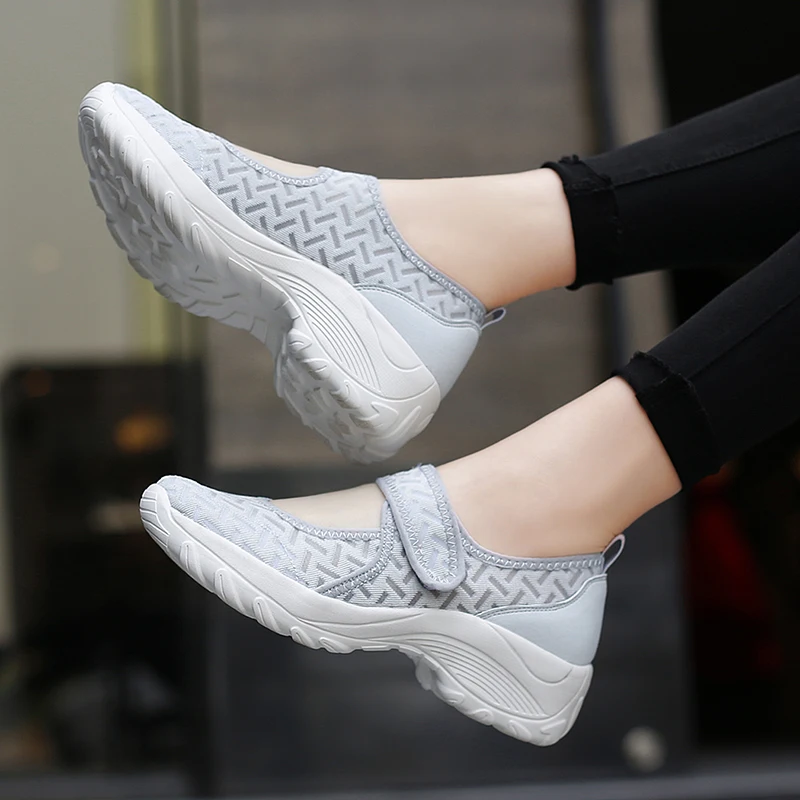 STRONGSHEN Women Casual Shoes Summer Ladies Mesh Platform Shoes Women Soft Breathable Sneakers Outdoor Walking Zapatos De Mujer