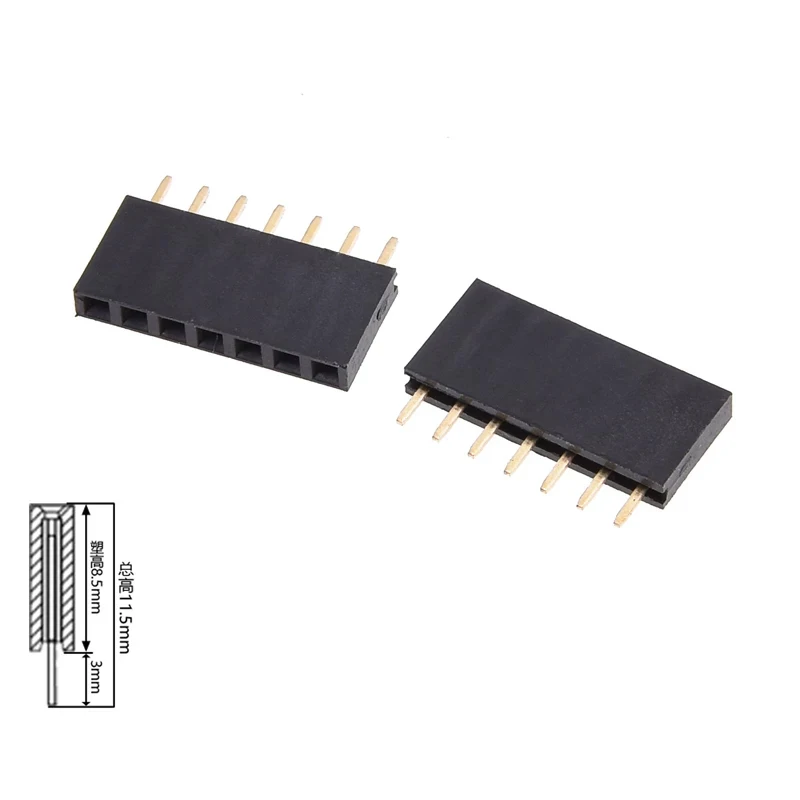 10Pcs Single Row Pin Header Female Connector for PCB