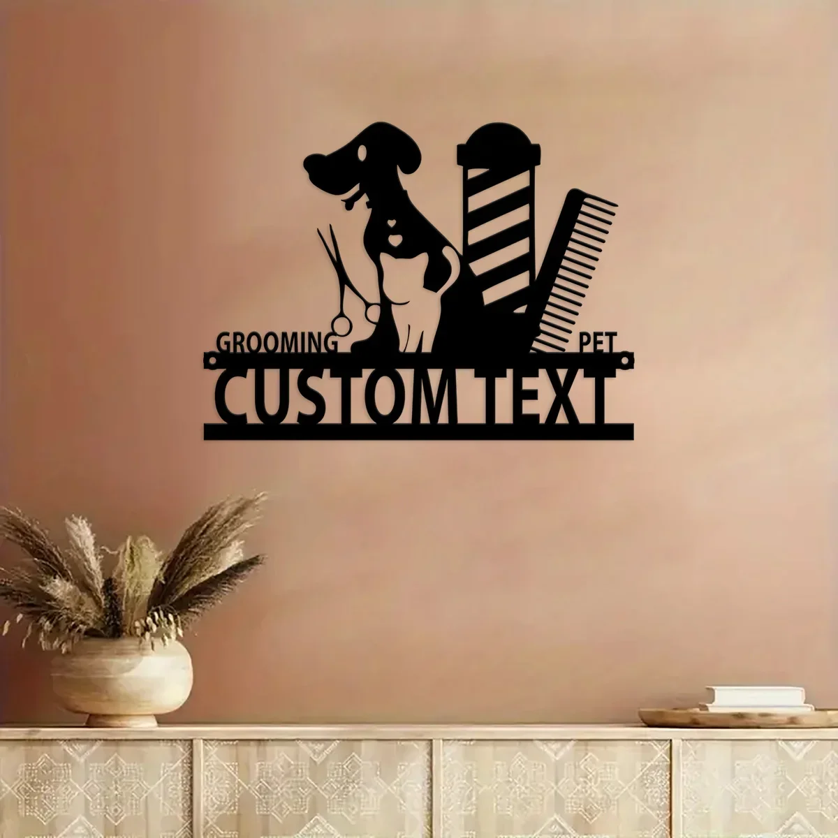 Custom Personalized Pet Grooming Salon Metal Sign,Personalized Groomer Name Sign,Home Decor,Animal Barber Shop Decoration