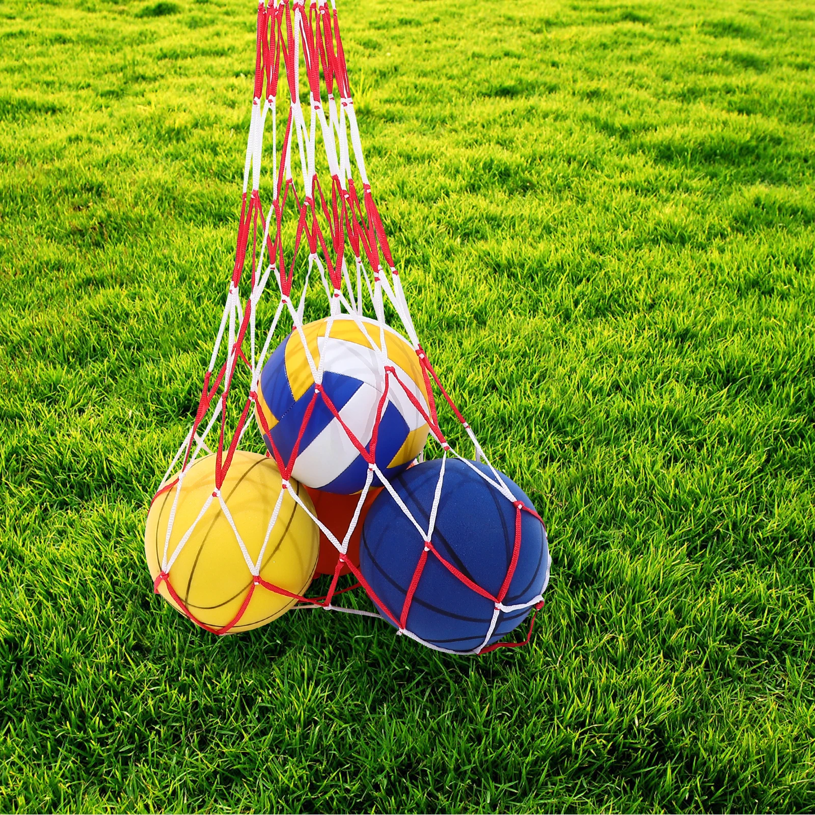 

Portable Ball Pocket Large Capacity Basketball Net Volleyball Soccer Polypropylene Material Non Slip Handle Gym Stadium Use Team