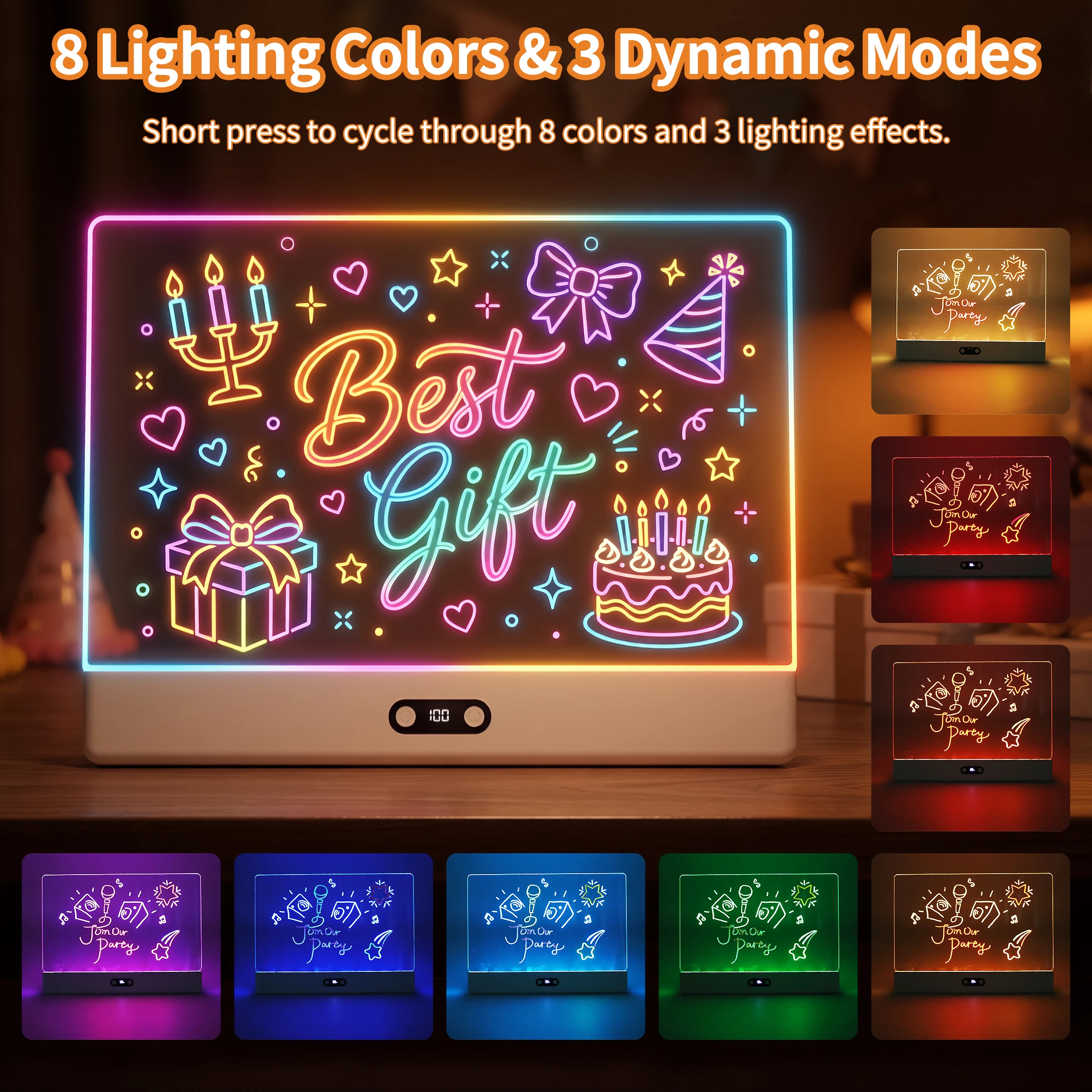 Rechargeable LED Drawing Board for Kids, 16