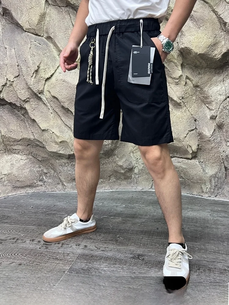 

Cotton Linen Blend Men's Summer Loose Fit Straight Leg Casual Shorts Elastic Waist Thin Model Five-Point Pants Short Pants