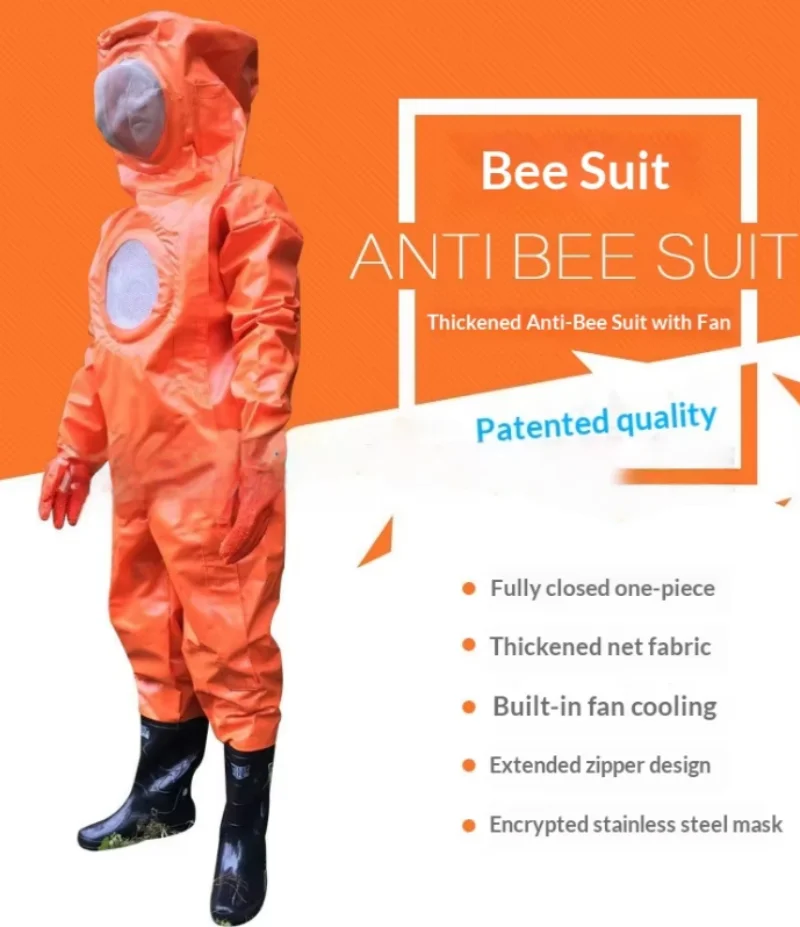 All-in-one thickened dual-fan wasp fireproof and bee-proof clothing double-layer protective beekeeping cooling clothing