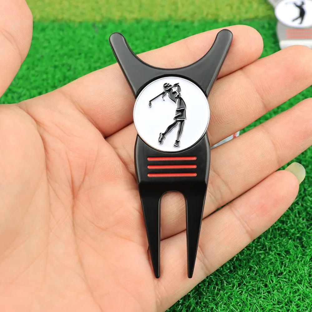 Pitch Golf Green Fork Dropship Magnetic Pitch Groove Cleaner Zinc Alloy Golf Marker Golf Divot Tool Golf Putting