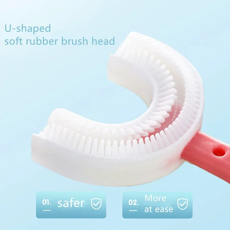 Baby Toothbrush Children 360 Degree U-shaped Child Toothbrush Teethers Soft Silicone Baby Brush Kids Teeth Oral Care Cleaning