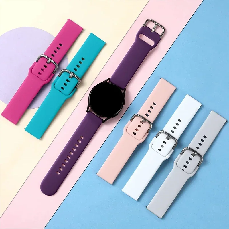 

Ремешок для часов 20 мм/22 мм для Samsung Galaxy Watch 6 5 Pro/5/4/classic/Active 2, спортивный силиконовый браслет huawei watch gt 4-2-3, ремешки