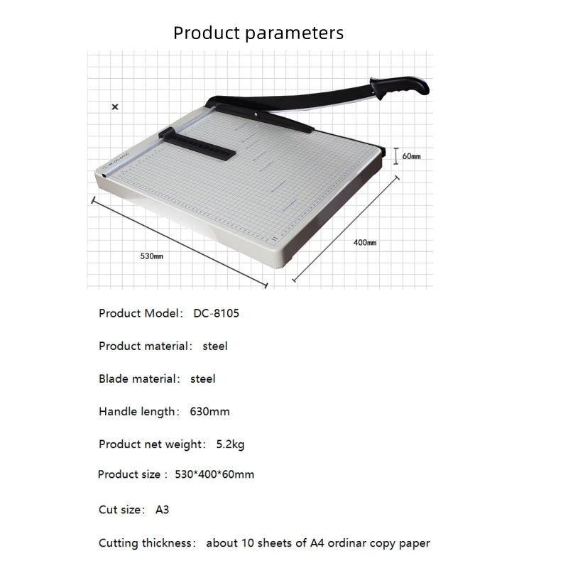 DC-8105 a3 cortador manual pequeno multifuncional faca de corte papel foto/cartões de visita/capa papel/foto cortador
