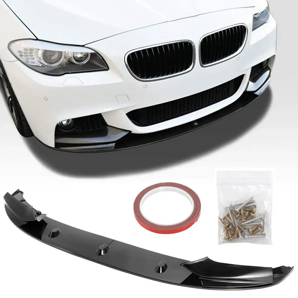 LOWER FRONT GLOSS BLACK SPLITTER SPOILER BUMPER LIP FOR BMW 5 SERIES F10 2011-16