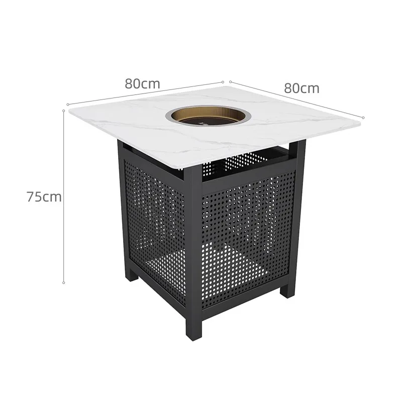 New Arrival Light Luxury Hot Pot Stone Table Set for Dining & Hotel Use Elegant Table for Restaurants Coffee Shops