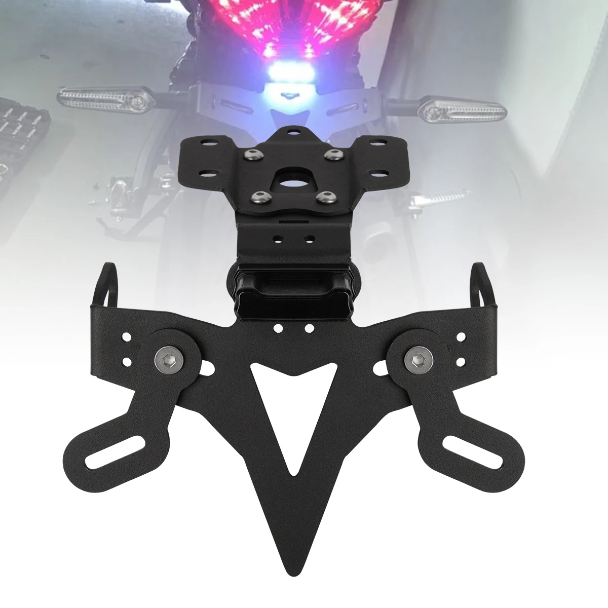 لياماها MT-07/FZ-07 2013-2023 دراجة نارية لوحة ترخيص حامل الحاجز مزيل تسجيل قوس مع LED MT07 MT 07 2018 #1