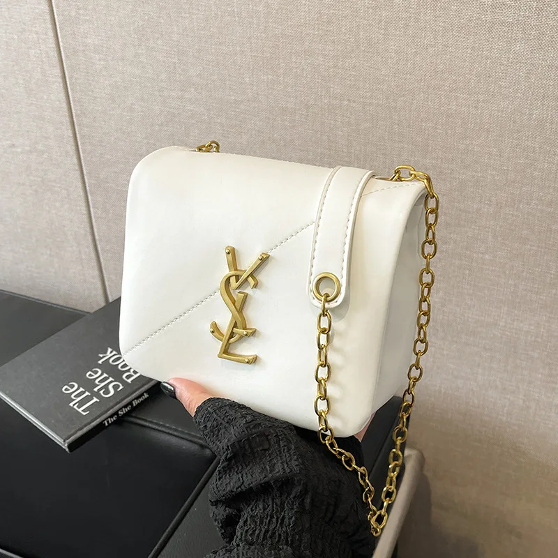

Popular Unique Design New Women's Fashion High-End Bag - Soft Leather Small Square, Small Delicate Chain, Shoulder/Crossbody