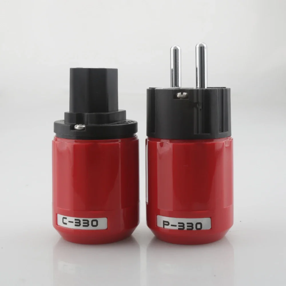 

Pair Audiocrast Audio Grade Rhodium Plated EU Schuko AC Power Plug+ IEC Connector Plug DIY Power Cord