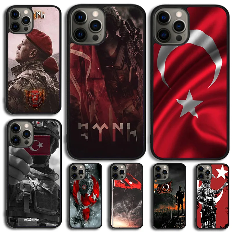 Turkish flag soldier Phone Case Cover For iPhone 15 16 14 XR XS 11 12 13 Mini Pro MAX Plus Coque