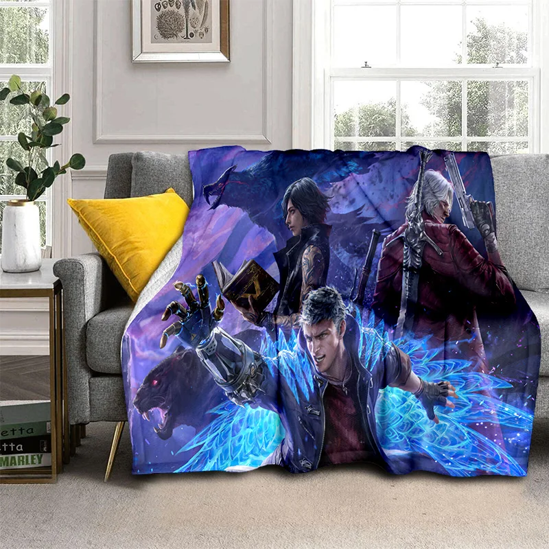 3D DMC Game D-Devil May Cry Gamer Blanket,Soft Throw Blanket for Home Bedroom Bed Sofa Picnic Travel Office Cover Blanket Kids