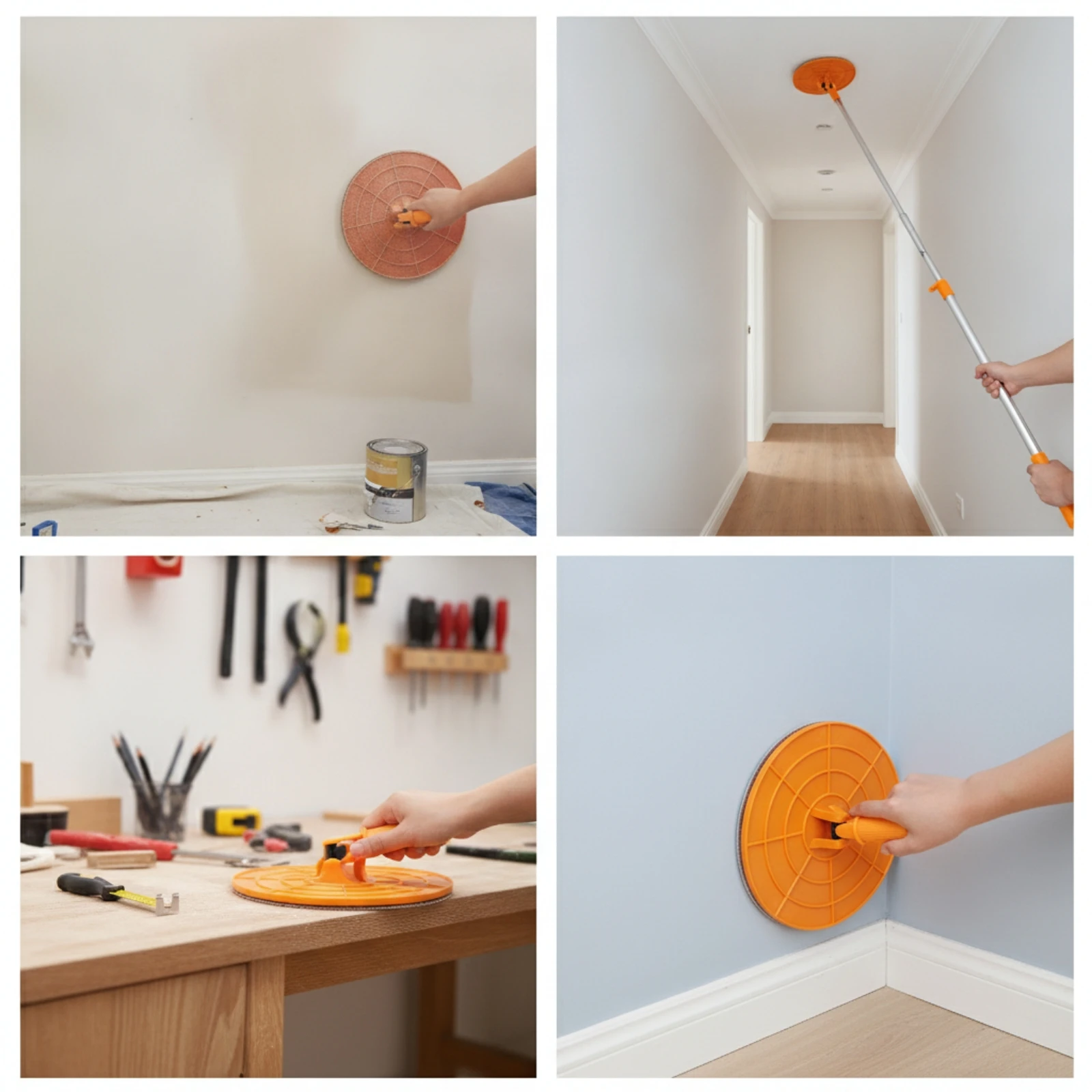 Pole Sander Swivel Sanding Head with Pole Connector Radial Sander Manual Tool Telescopic for Drywallers, Wall Repair