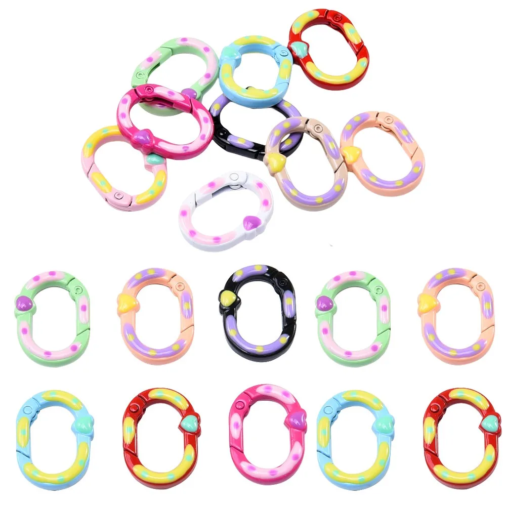 5/10Pcs 20x28mm Oval Ring Clasp Spring Gate Lobster Clasp DIY Openable Keychain Bag Clips Hook Making Dog Chains Carabiner