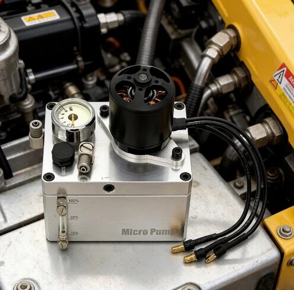 J-3 Mini High Pressure Hydraulic Pump CNC Machined Adjustable Pressure Built-in Tank for Excavator Model 7MPa