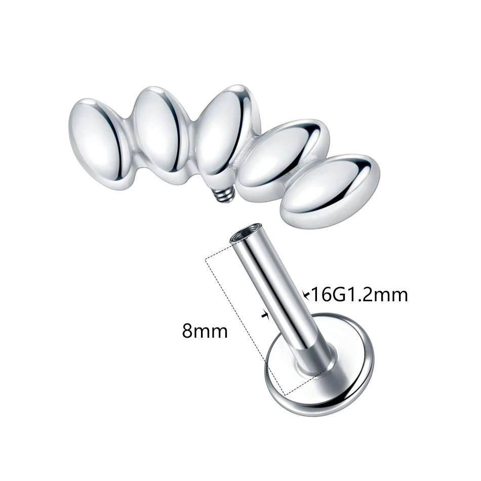 1/5PCS ASTM F136 Titanium Cute Cat Zircon Helix Piercing Internally Threaded Cartilage Couch Tragus Stud Earrings Body Jewelry