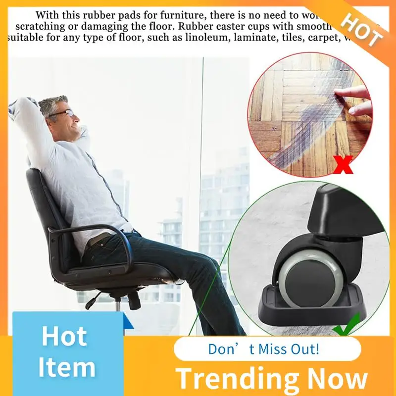 CMHI-5Pcs Universal Simple Installation Computer Chair Stool Wheel Bed,Stopper & Furniture Stopper Caster Cups