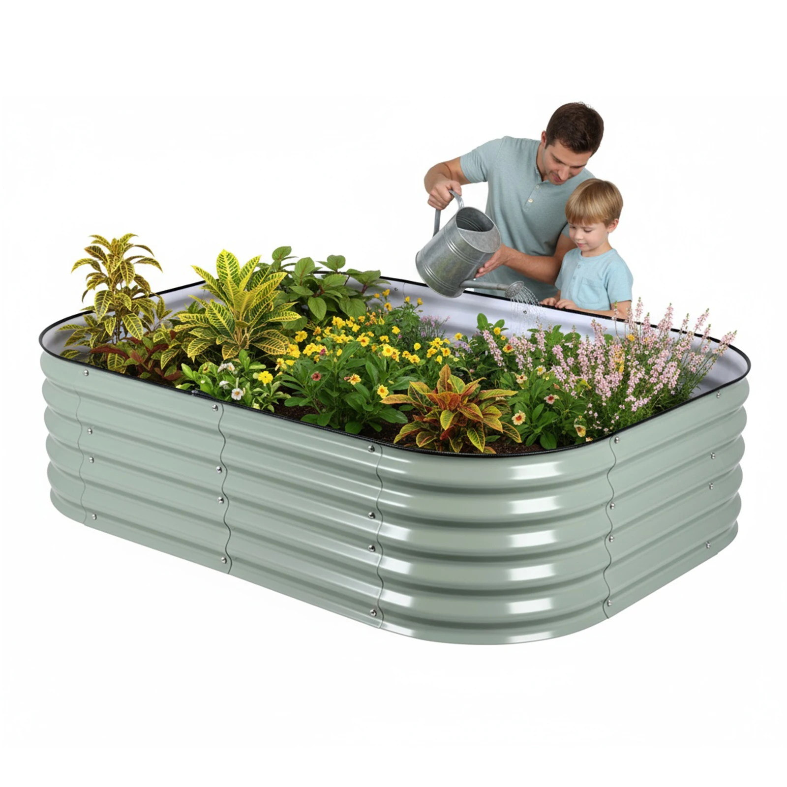 

Уличный U-образный ящик-кашпо 84x66x17 дюймов для цветов, растений и овощей