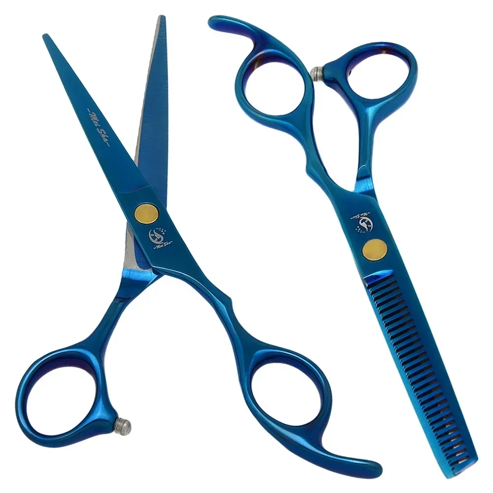 

6.0" Japan Steel Barber Hair Cutting Shears Thinning Scissors Hair Trimming Clippers Salon Hairdressing Scissors Set Comb A0033A