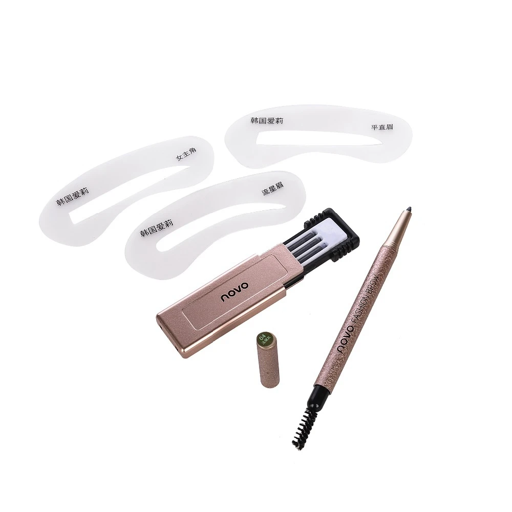 Hot Natural Beauty Longlasting EyeBrow Template Kit Eye Makeup Tool NOVO Eyebrow Pencil