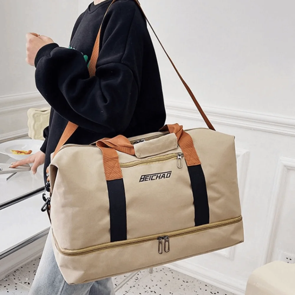 Portable Large Capacity Travel Duffle Bag Waterproof Handheld Travel Luggage Bag Business Trip Sports Messenger Bag Women