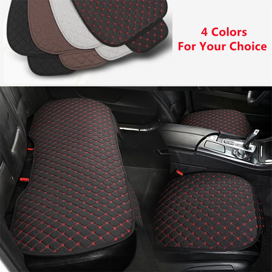 SJ 3pcs Linen Fabric Universal Car Seat Covers Cushion Front & Rear Mats For ChangAN Alsvin V3 V5 V7 CS35 CS55 CS75 Plus CS85