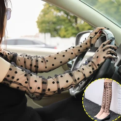 Sexy Lace Arm Sleeves Sun Protection Ice Sleeves Summer Women Driving Gloves Outdoor Breathable Elastic Fingerless Long Sleeve