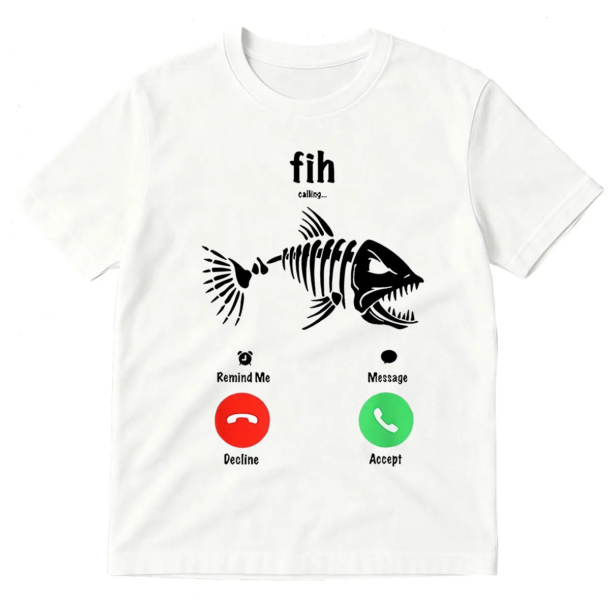 Fih Calling Graphic T-shirt Funny Phone Call Fishing T-shirts Men Women Fashion Short Sleeve T Shirt Tops