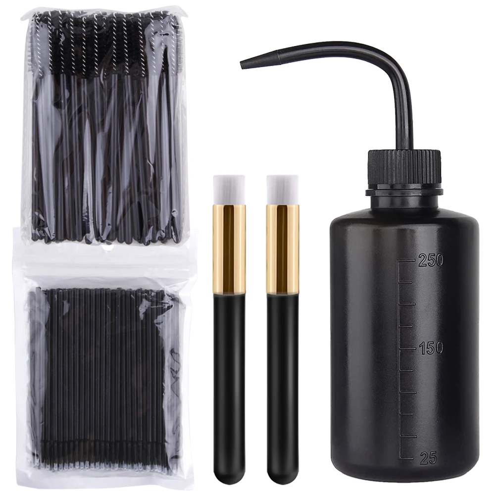 Eyelash Extension Supplies Kit Mascara Brushes Lashes Micro Brushes Applicators Eyelash Cleaning Washing Bottle Makeup Tools