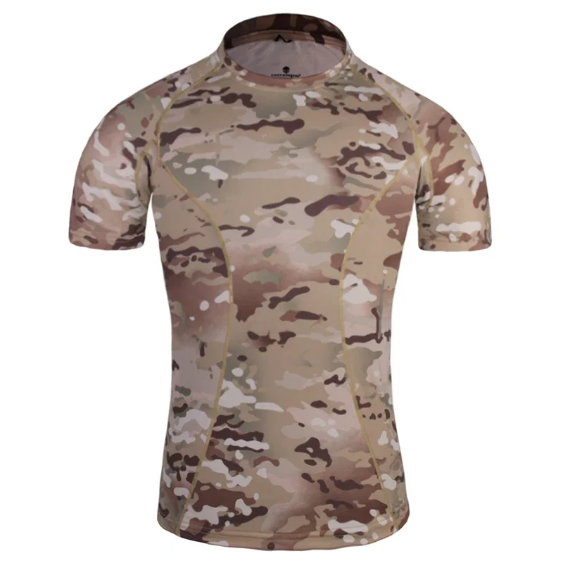 Emersongear Tactical Skin Tight Base Layer Camo Running Shirts Camouflage Shorts Sleeve Outdoor Sports Sweat-Wicking T-Shirt MC