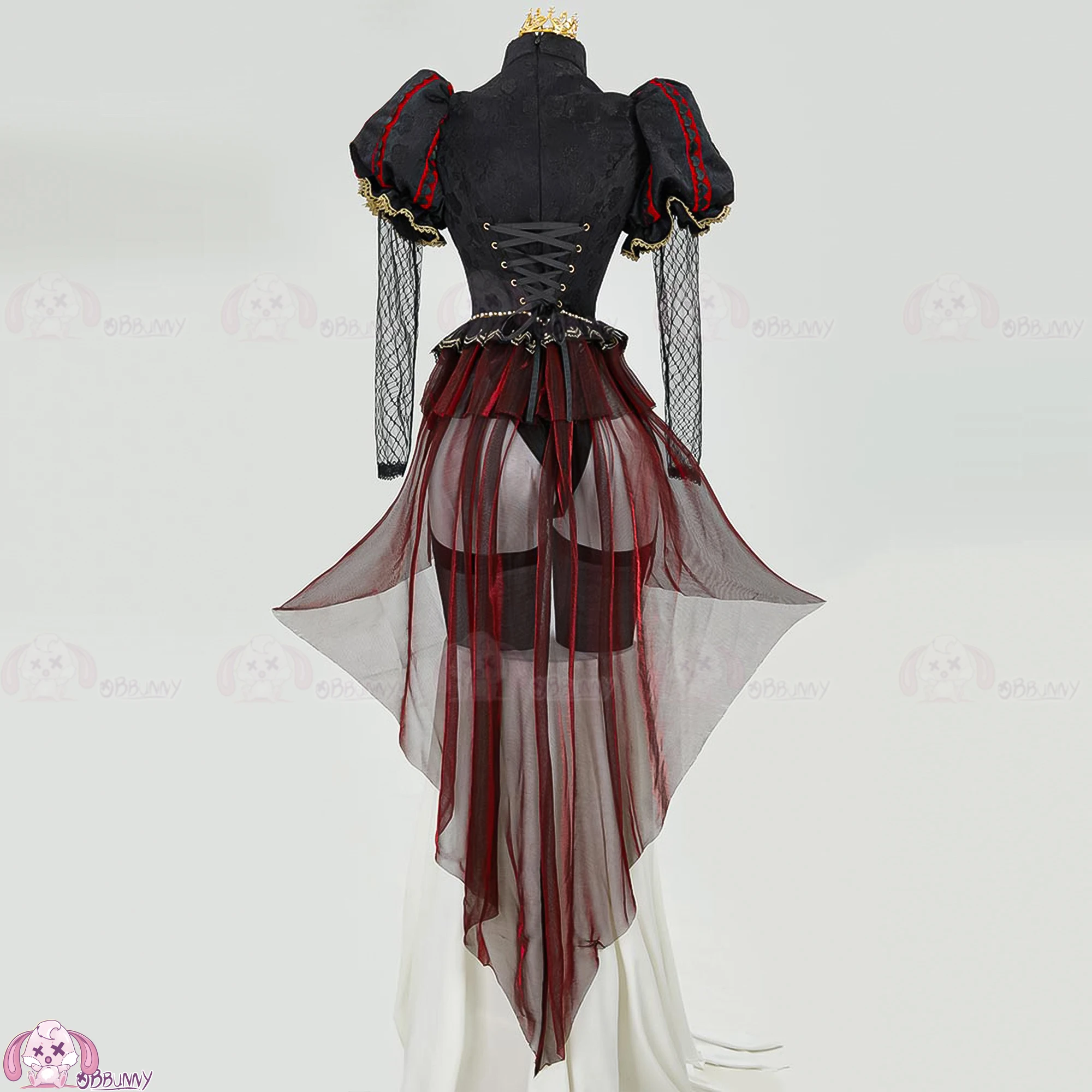 2026 القوطية خمر نمط القلب انقطاع ارتداءها مع قفازات تاج أنيمي الملكة مشتق تأثيري حلي النساء الملابس الداخلية ارتداءها #5