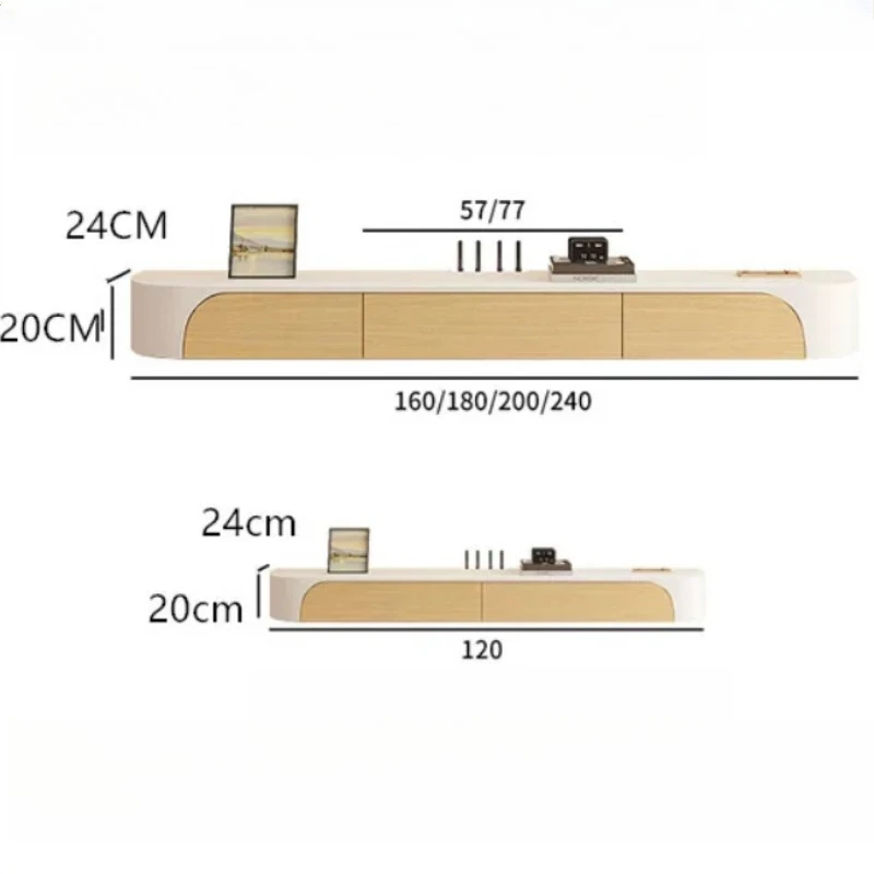 Mural Design Tv Stand Floating Modern Shelf Side Tv Table Wood Center Luxury Mobile Tv Da Salotto Living Room Furniture