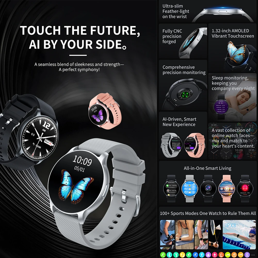 U23 1.32 inç Yuvarlak AMOLED E - Luxury Lifestyle Watches incelemesi ve fiyatı