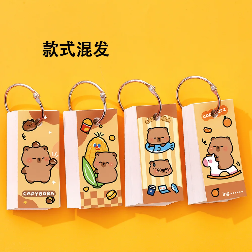 12 قطعة 3*9.8 سنتيمتر 80 ورقة مذكرة الوسادة Ins Kapibara الحديد حلقة دفتر طالب المسيل للدموع فضفاضة ورقة كتاب المفكرة كابيبارا منصات الكتابة