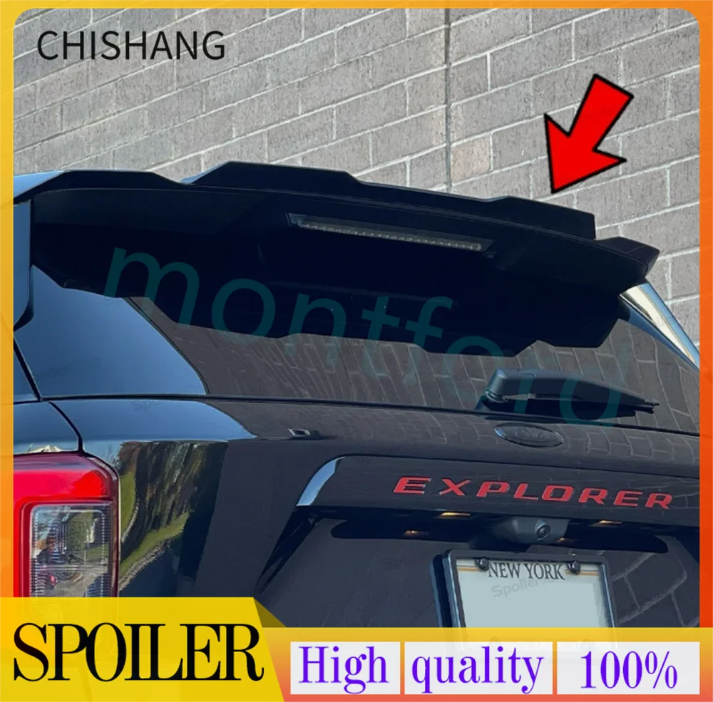 

for Ford Explorer 2021 2022 2023 2024 Car Styling Hot Sale Carbon Fiber+FRP gloss black Rear Roof Spoiler Trunk Tail Wing Lip