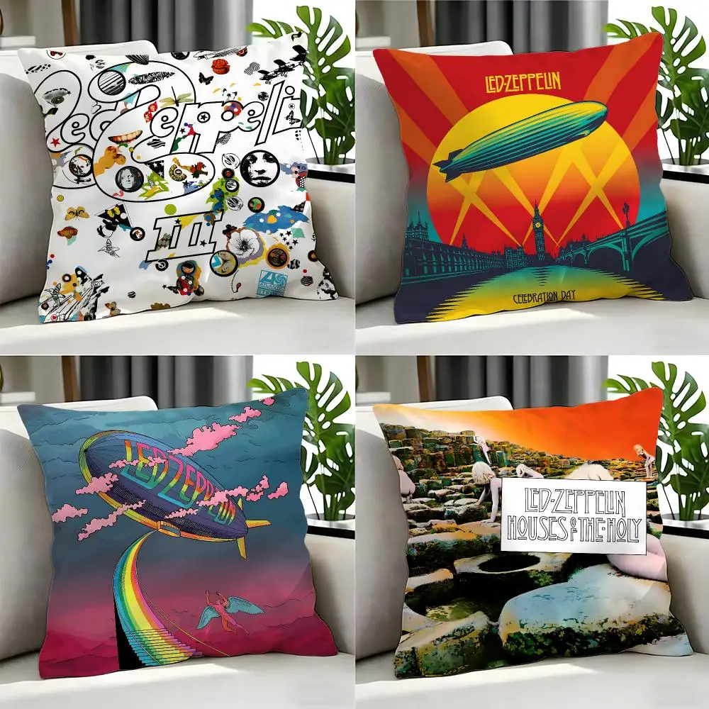 band Led Zeppelin Cushion Cover 1Pc  Cushion Cover 50x50 45x45 40x40 Pillowcase Decorative Sofa Home Decor