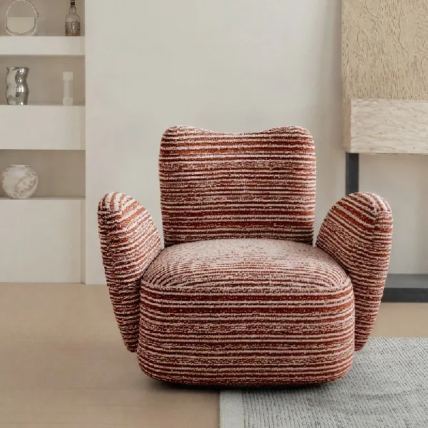 Rotatable single sofa chair retro living room balcony leisure chair