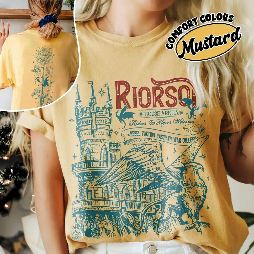 Vintage Xaden Riorson Comfort Shirt Iron Flame Fan Fourth Wing Dragon Rider Bookish Romantasy Y2K Top Dagelijks Trendy Streetwear