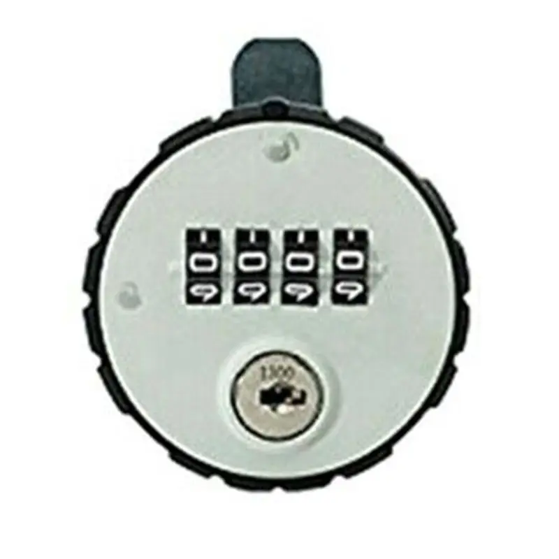 4 Digital Round Padlock Combination Cabinet Lock with for Key Reset Securit