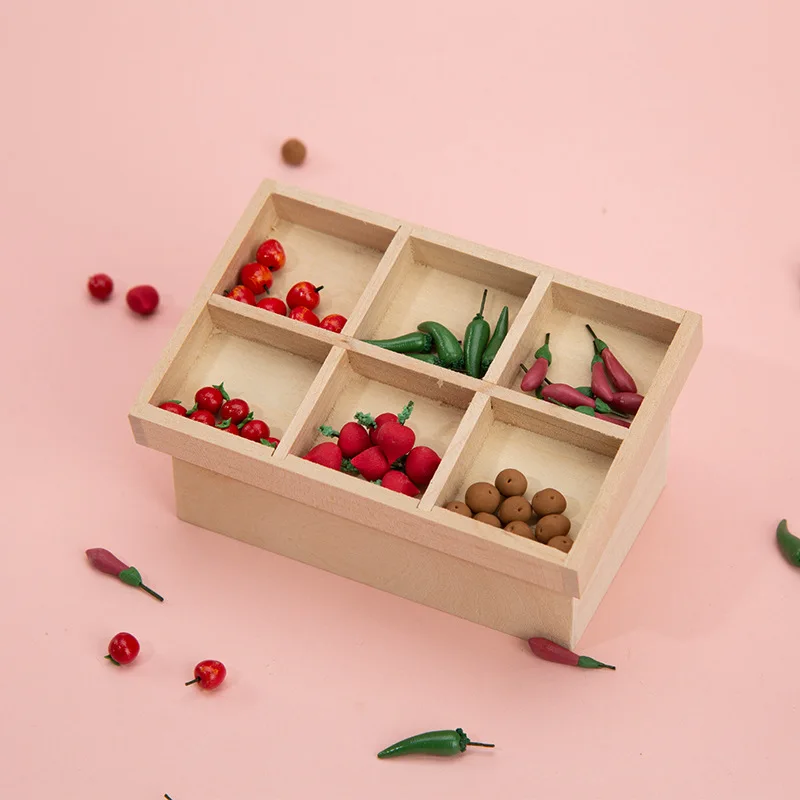 

USER-X 1:12 Furniture Model Doll House Accessories Scene Simulation Supermarket Vegetable and Fruit Rack DIY Mini Stall