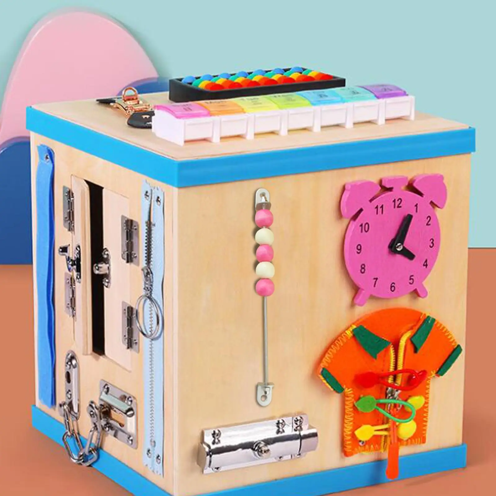 Children’s Busy Board Sensory Activity Components Fine Motor Skills Toy for Kindergarten and Preschool view 6